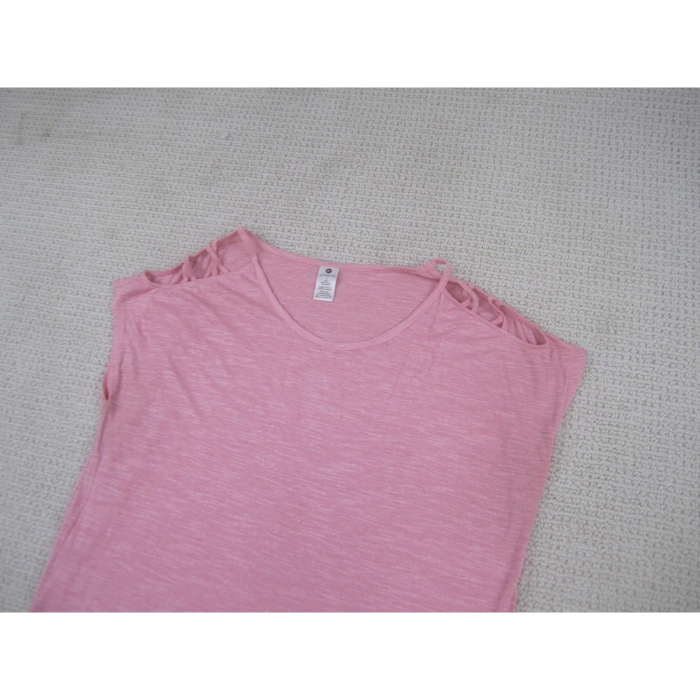 Active Life Shirt Womens XL Pink Cutout Shoulder Short Sleeve SSW10821 Athletic - Picture 2 of 9